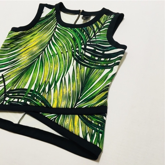 EUC Worthington tropical leaf envelope top S - Picture 2 of 7